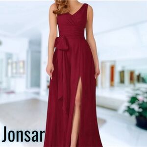 Burgandy A-Line Gown
